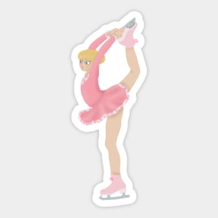 Pink figure skater biellmann spin Sticker